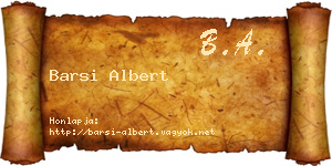 Barsi Albert névjegykártya